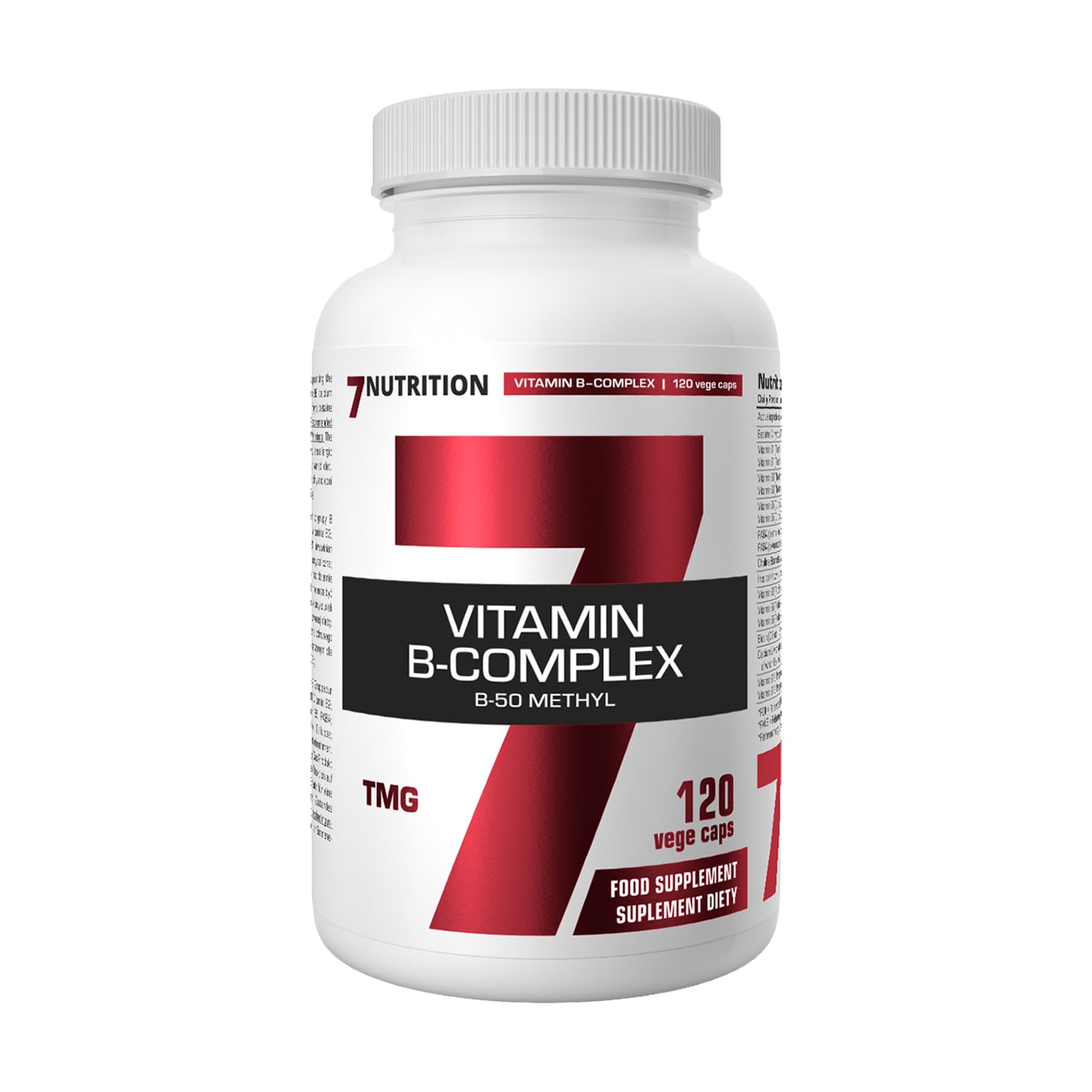Комплекс вітамінів групи Б 7Nutrition B-Complex B50 Methyl, 120 вегетаріанських капсул