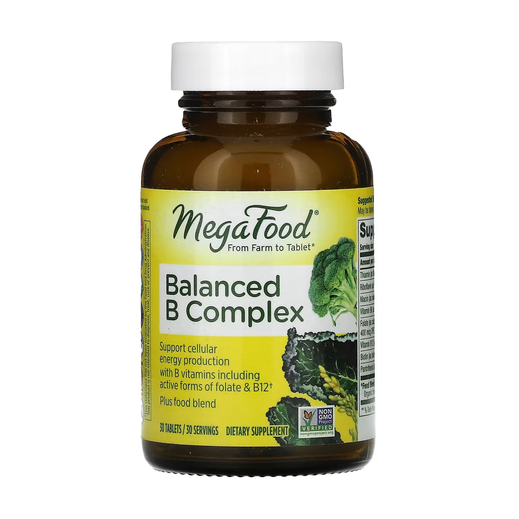 Комплекс вітамінів групи B MegaFood Balanced B Complex, 30 таблеток