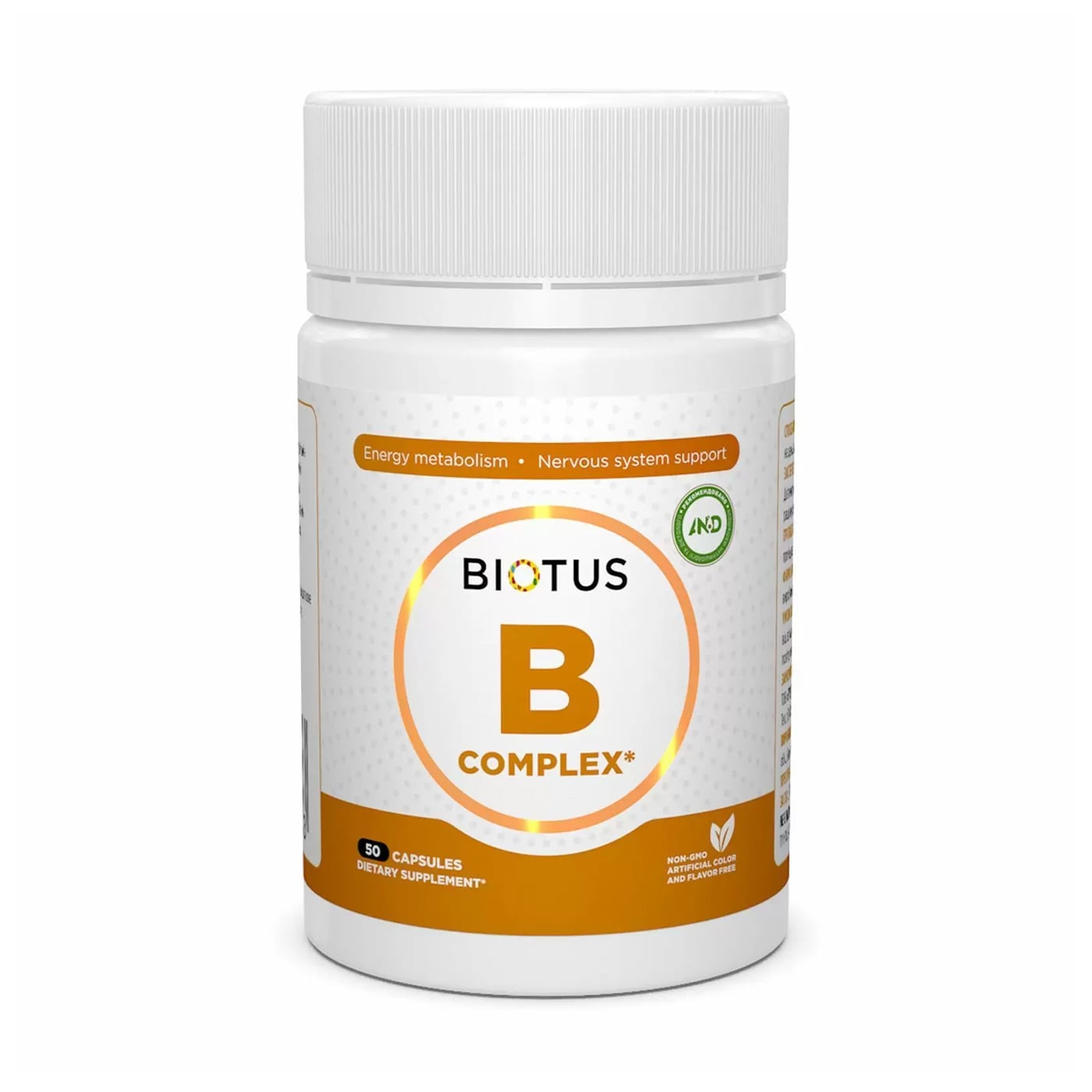 Комплекс вітамінів групи В Biotus B-Complex, 50 капсул